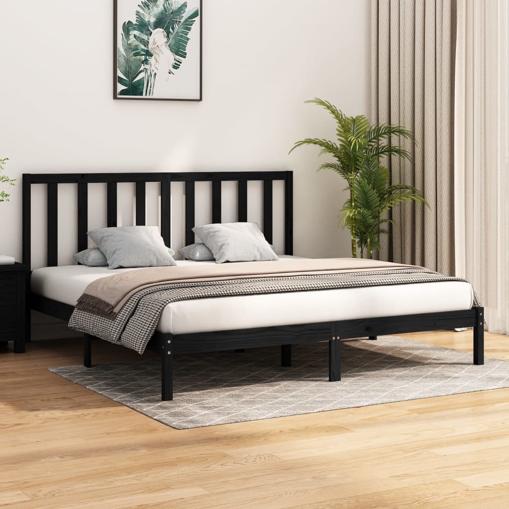 Giroletto Nero In Legno Massello Di Pino 200x200 cm