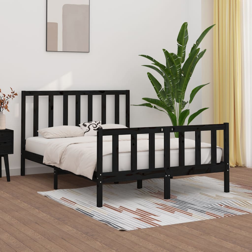 Giroletto Nero In Legno Massello 140x190 cm