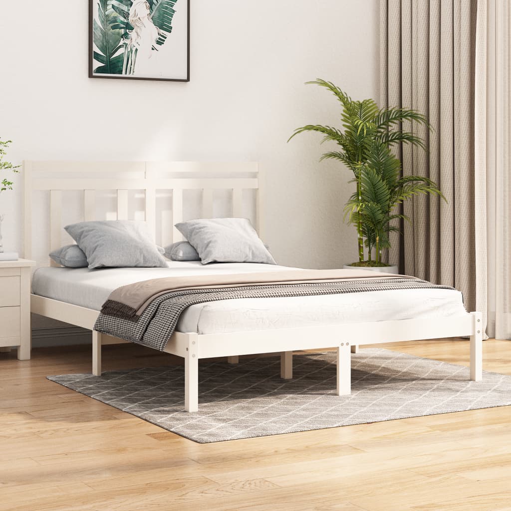 Giroletto Bianco In Legno Massello 160x200 cm