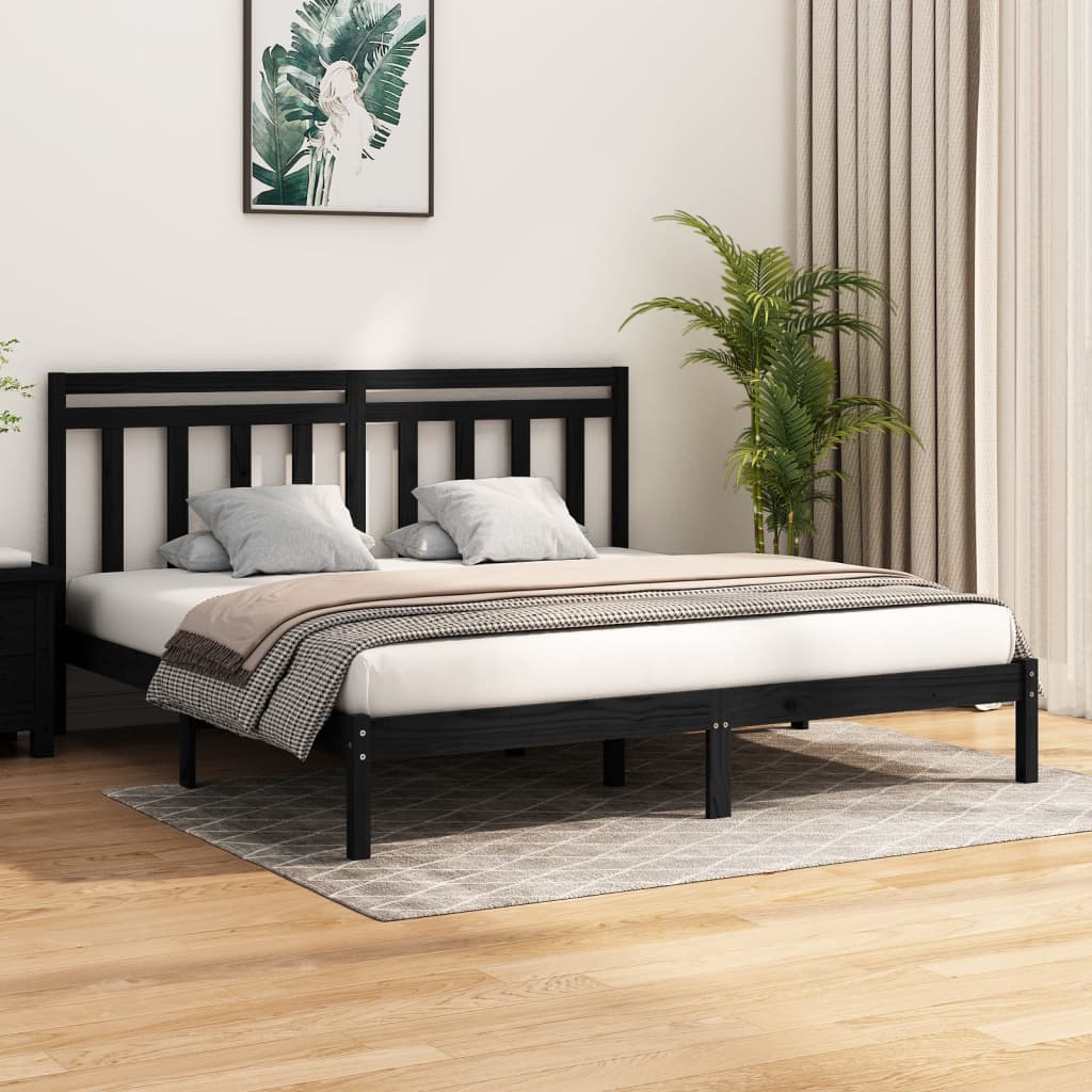 Giroletto Nero In Legno Massello 200x200 cm
