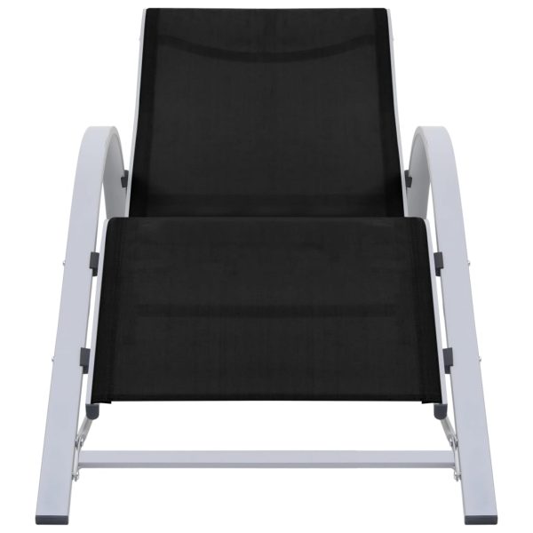 Lettini Prendisole Con Tavolino 2 Pz In Alluminio Nero - Image 3