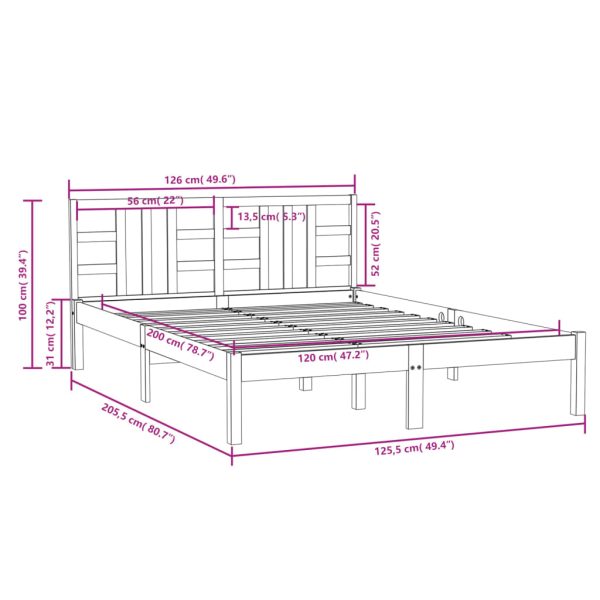 Giroletto Bianco In Legno Massello 120x200 cm - Image 6