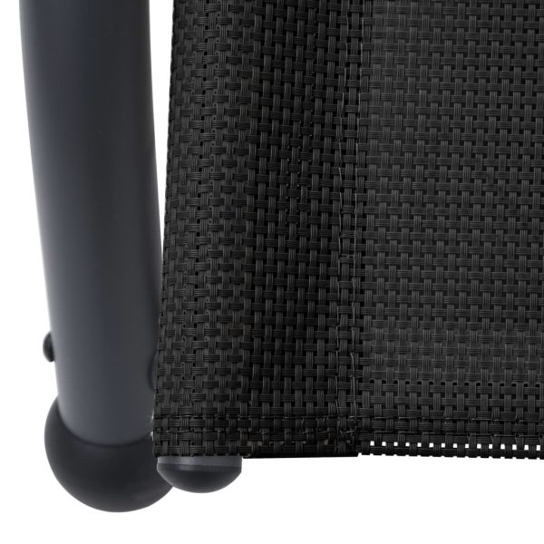 Lettino Prendisole Doppio Con Baldacchino In Textilene Nero - Image 6