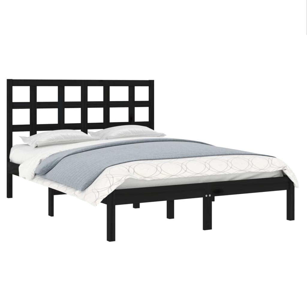 Giroletto Nero In Legno Massello 140x190 cm - Image 3