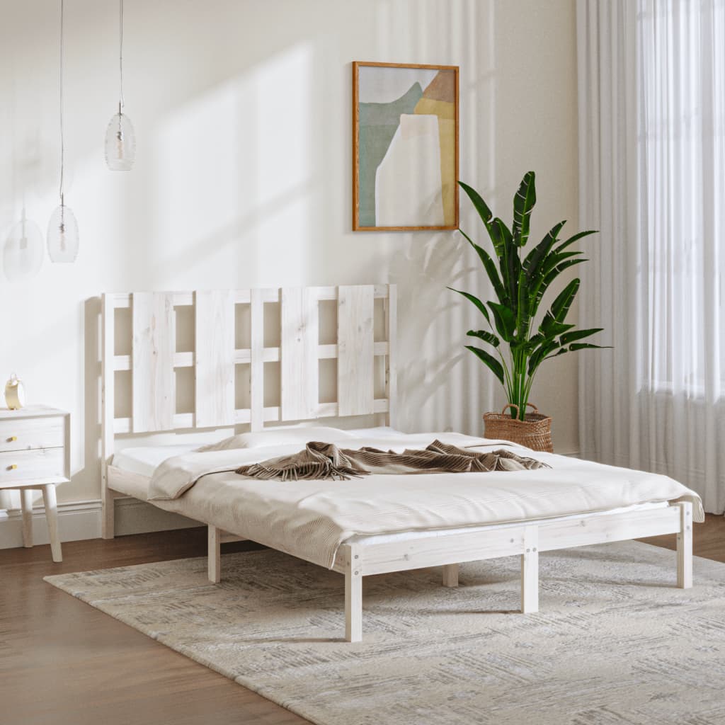 Giroletto Senza Materasso Bianco 120x200 Cm Legno Massello Pino