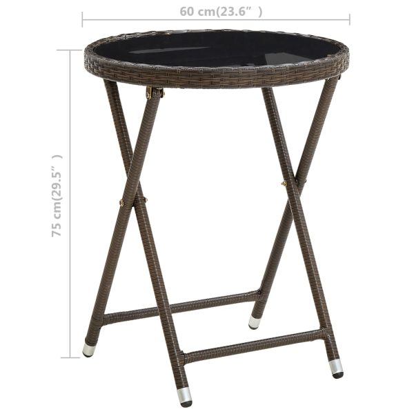 Tavolino Da Salotto Marrone 60 Cm Polyrattan E Vetro Temperato - Image 6