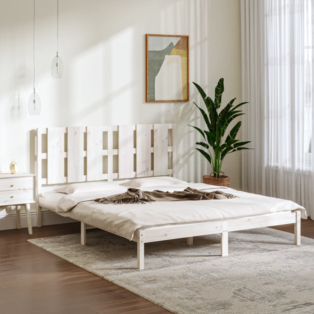 Giroletto Bianco In Legno Massello Di Pino 160x200 cm