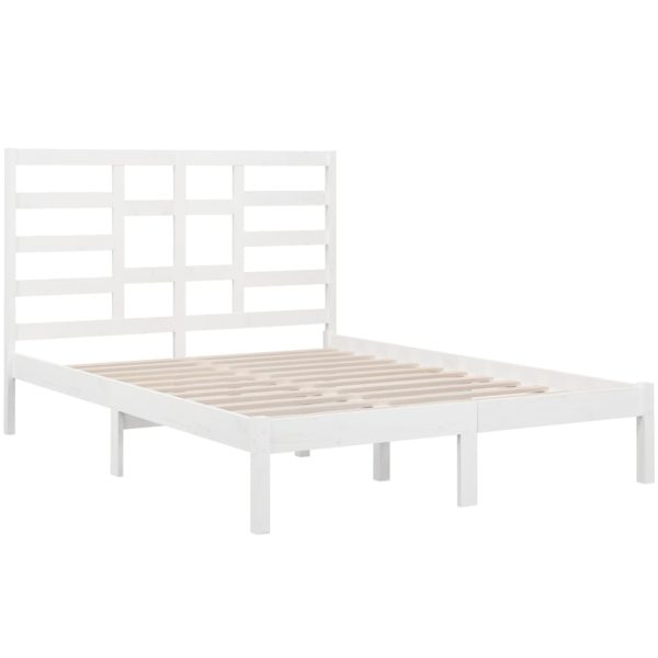 Giroletto Bianco In Legno Massello 120x190 Cm Small Double - Image 4