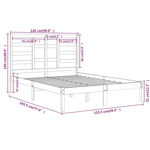 Giroletto Bianco In Legno Massello 120x190 Cm Small Double - Image 6