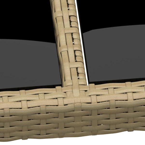 Tavolo Giardino 150x90x75cm Vetro Temperato Polyrattan Beige - Image 4