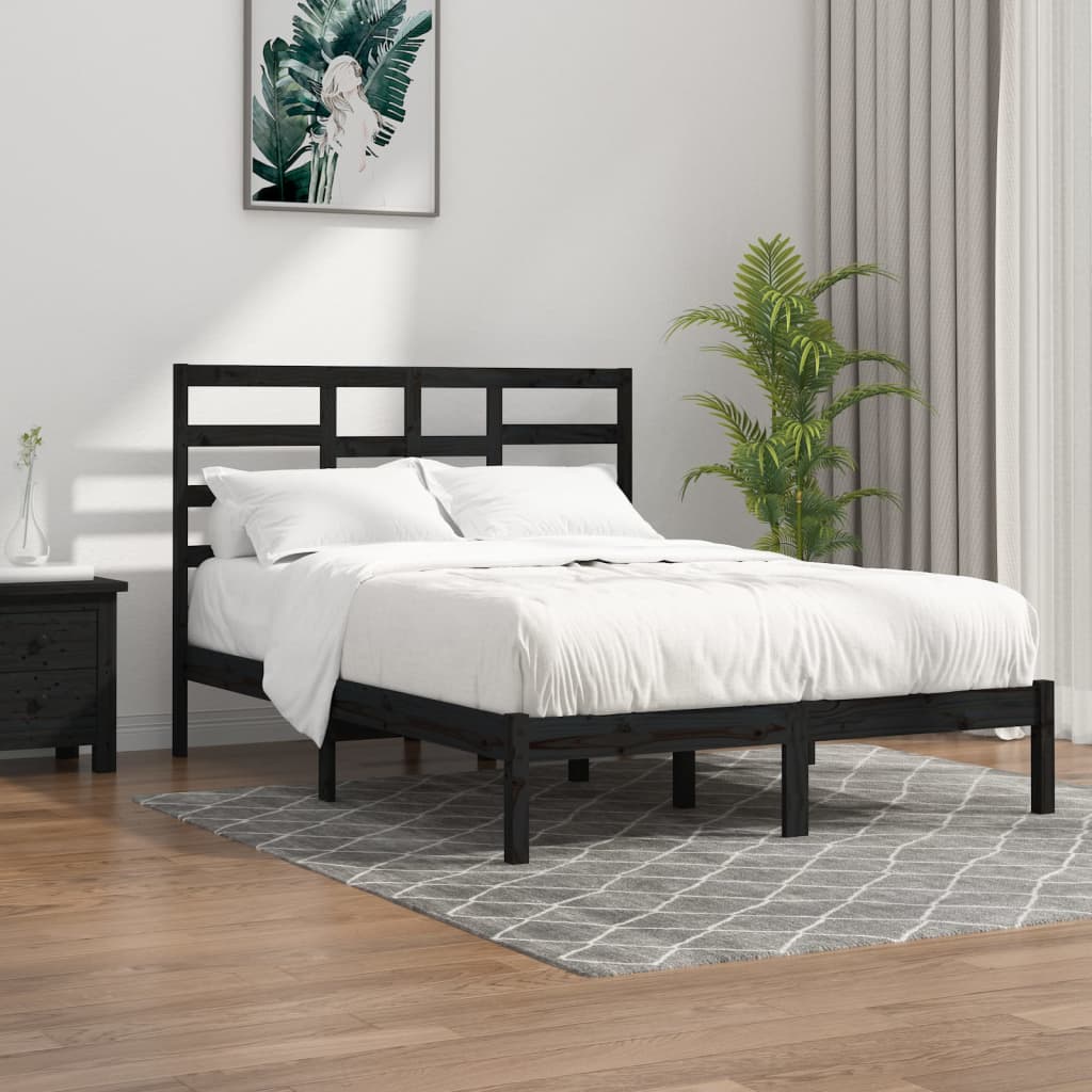 Giroletto Nero In Legno Massello 140x190 cm