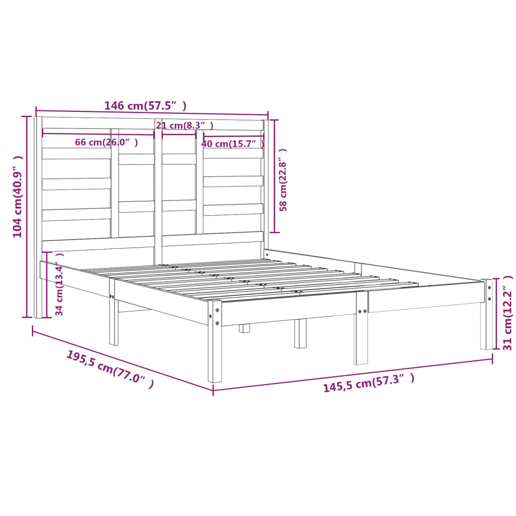 Giroletto Nero In Legno Massello 140x190 cm - Image 6