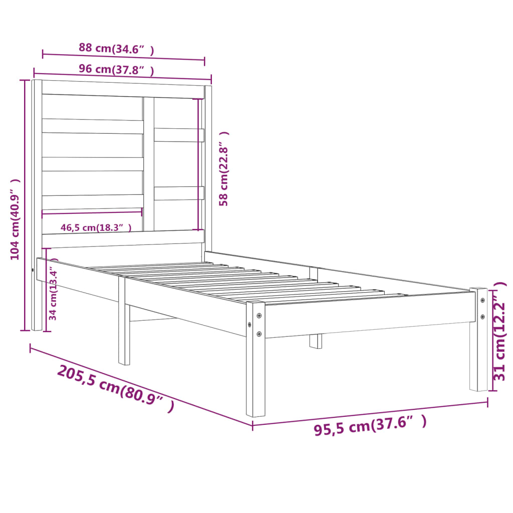Giroletto In Legno Massello 90x200 cm - Image 6