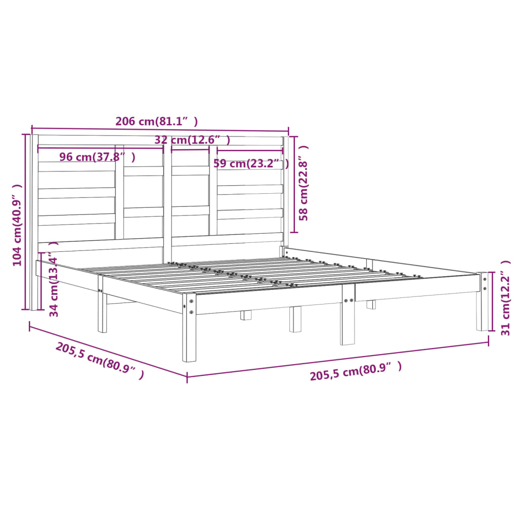 Giroletto Senza Materaso Ambra In Legno Massello 200x200 cm - Image 6