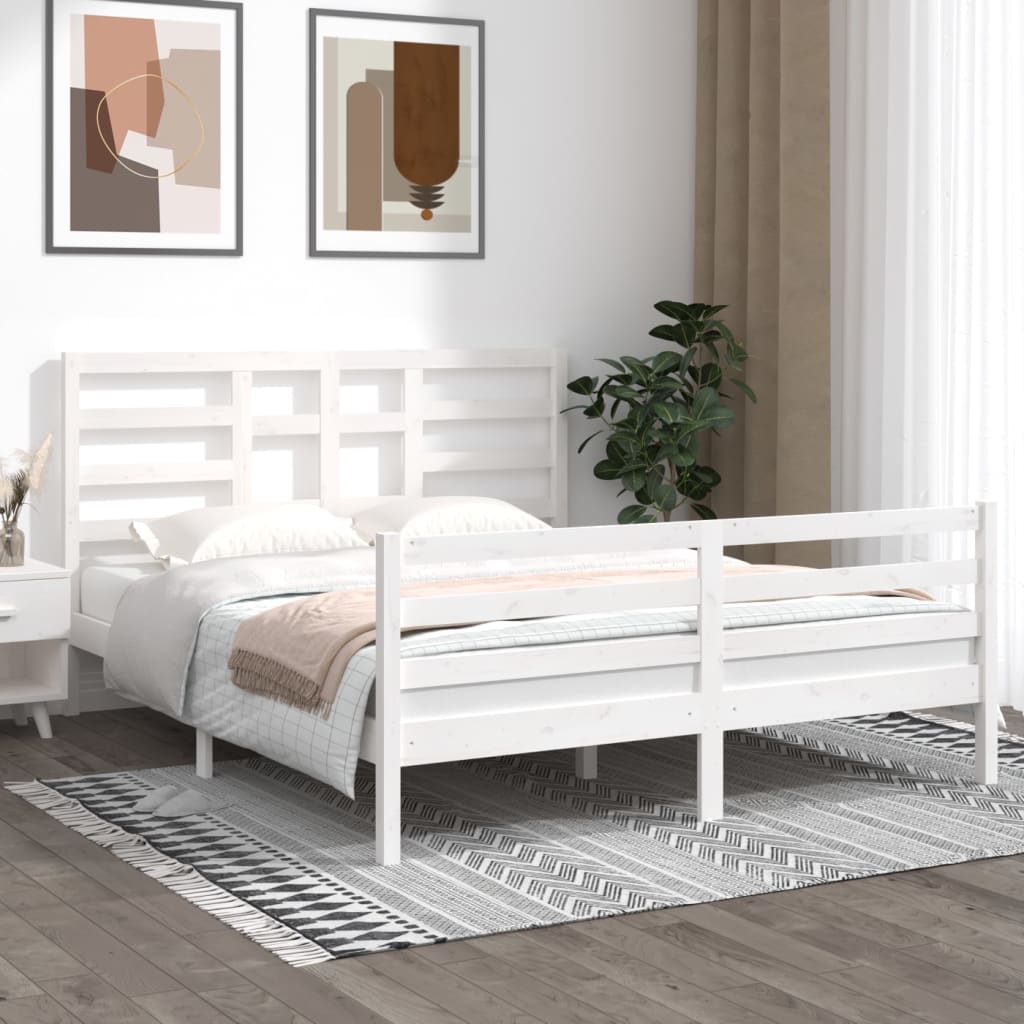 Giroletto Bianco In Legno Massello 160x200 cm
