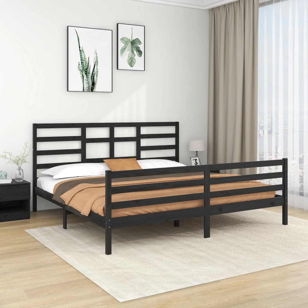Giroletto Nero In Legno Massello 200x200 cm