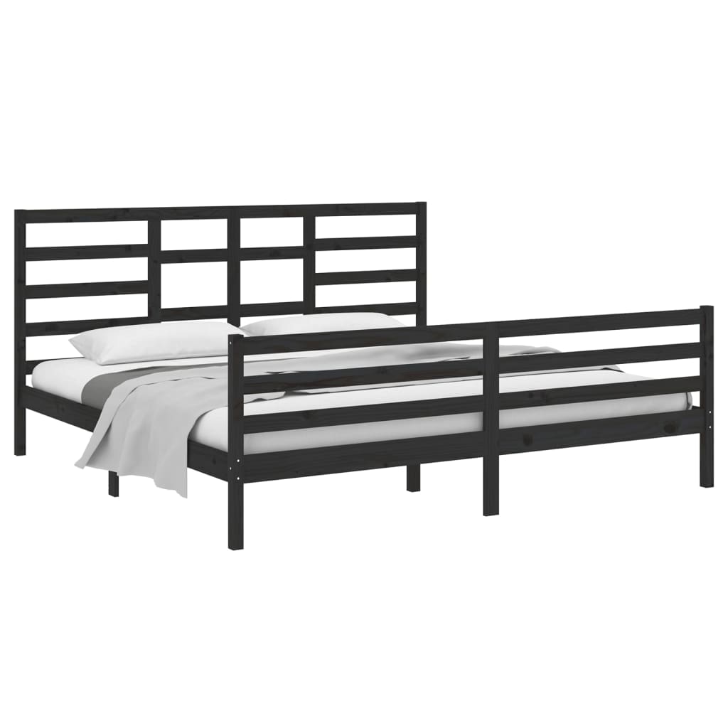 Giroletto Nero In Legno Massello 200x200 cm - Image 3