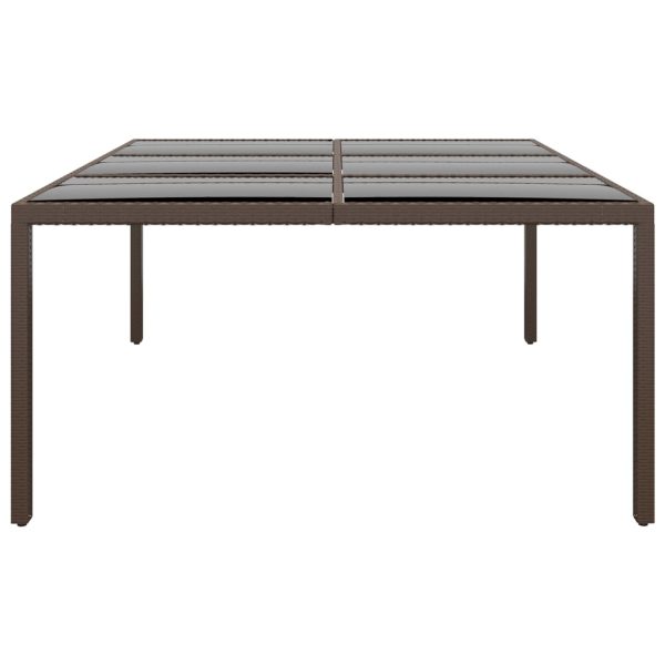Tavolo Da Giardino Con Piano Vetro Marrone 200x150x75 Cm Rattan - Image 3
