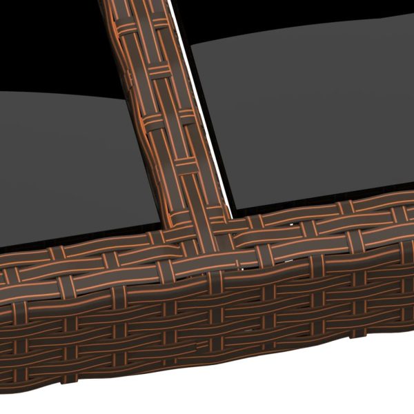 Tavolo Da Giardino Con Piano Vetro Marrone 200x150x75 Cm Rattan - Image 4