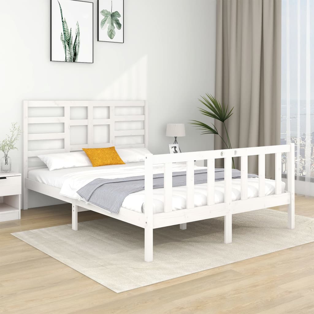 Giroletto Bianco In Legno Massello 140x190 cm