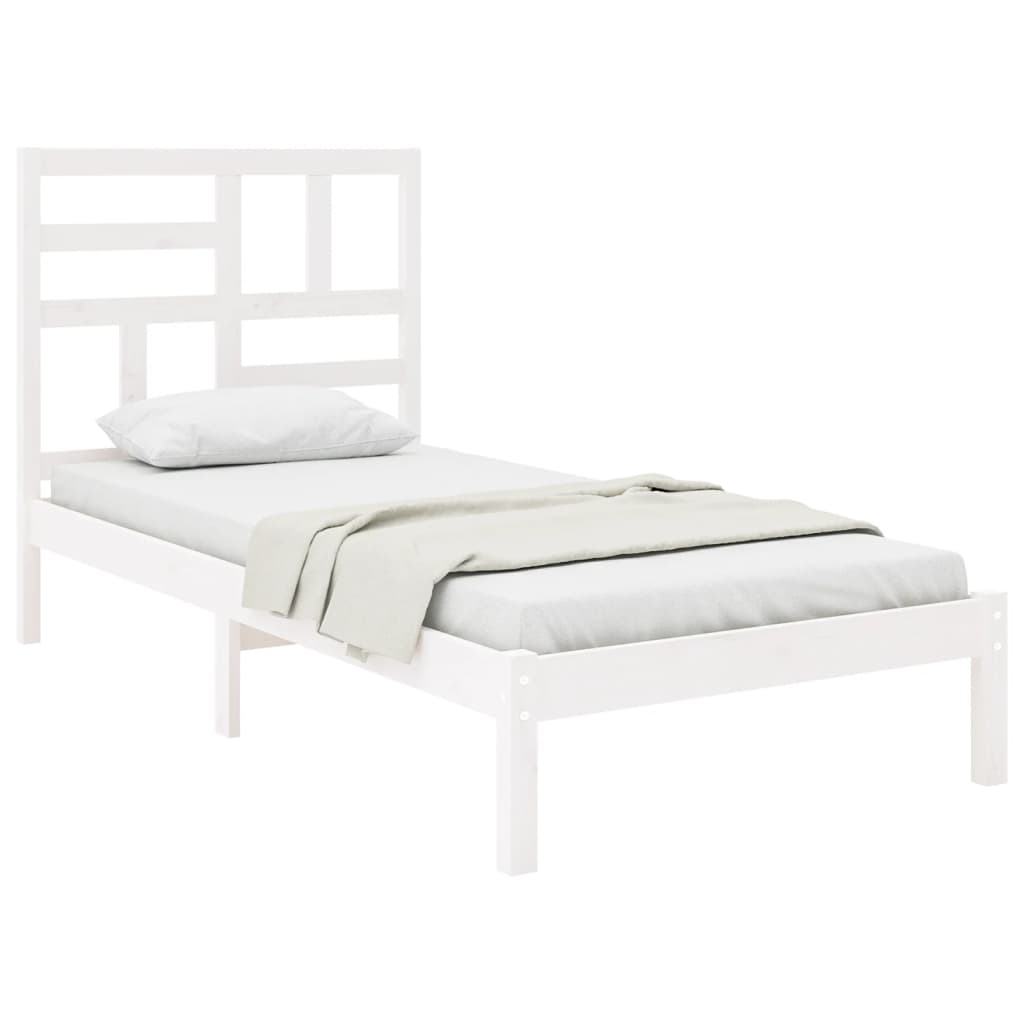 Giroletto Bianco In Legno Massello 90x190 Cm Single - Image 3