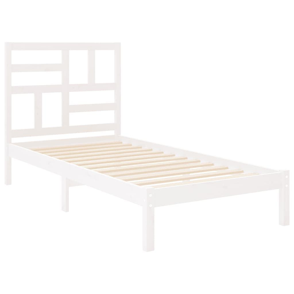 Giroletto Bianco In Legno Massello 90x190 Cm Single - Image 4