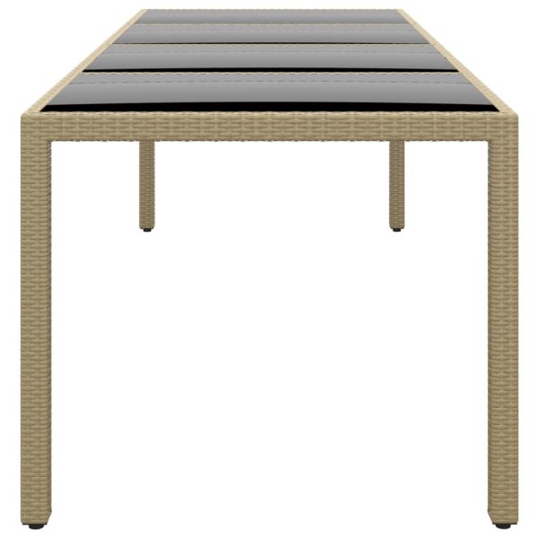 Tavolo Da Giardino Con Piano Vetro Beige In Polyrattan - Image 3