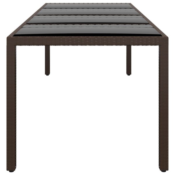 Tavolo Da Giardino Con Piano Vetro Marrone In Polyrattan - Image 3