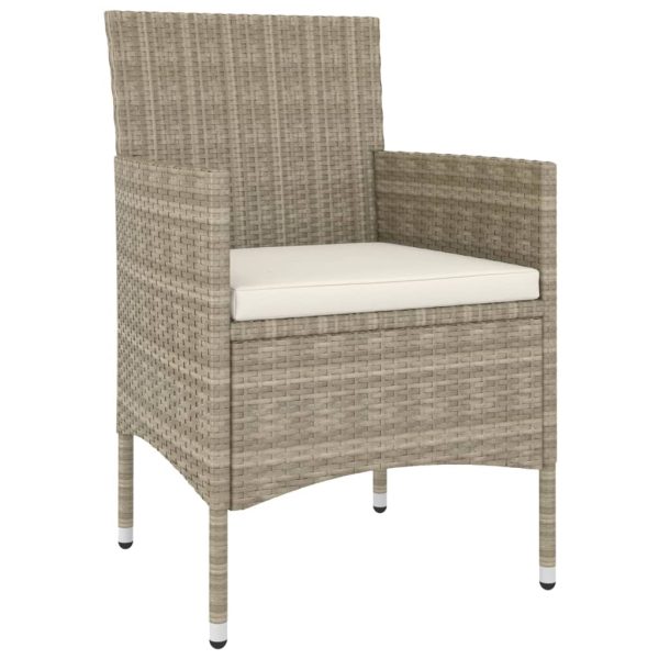 Set Sedie Da Giardino Con Poggiapiedi 4 Pz In Polyrattan Beige - Image 3
