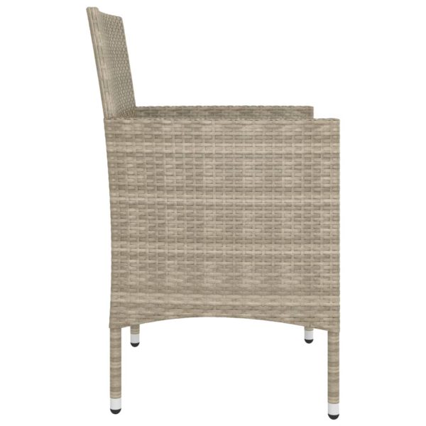 Set Sedie Da Giardino Con Poggiapiedi 4 Pz In Polyrattan Beige - Image 5