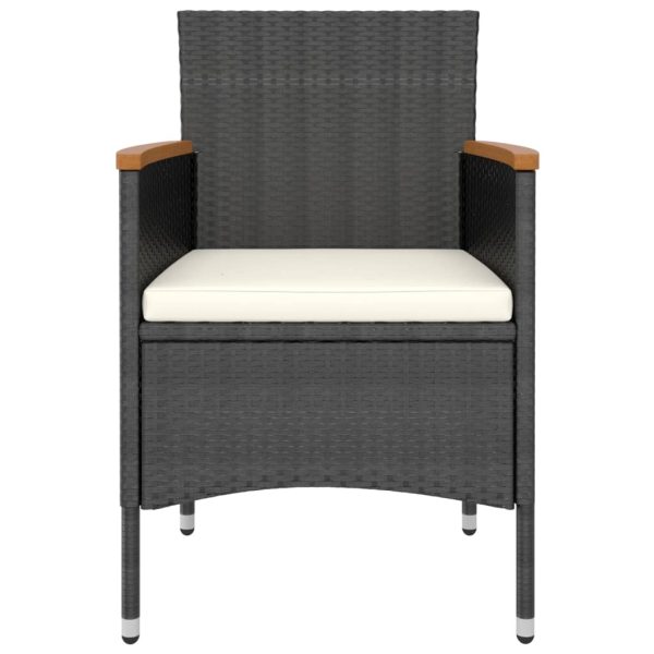 Set Sedie E Sgabelli Da Giardino 4 Pz In Polyrattan Nero - Image 4
