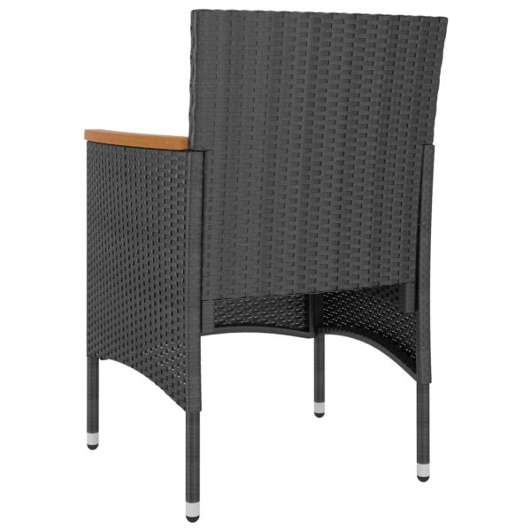 Set Sedie E Sgabelli Da Giardino 4 Pz In Polyrattan Nero - Image 6