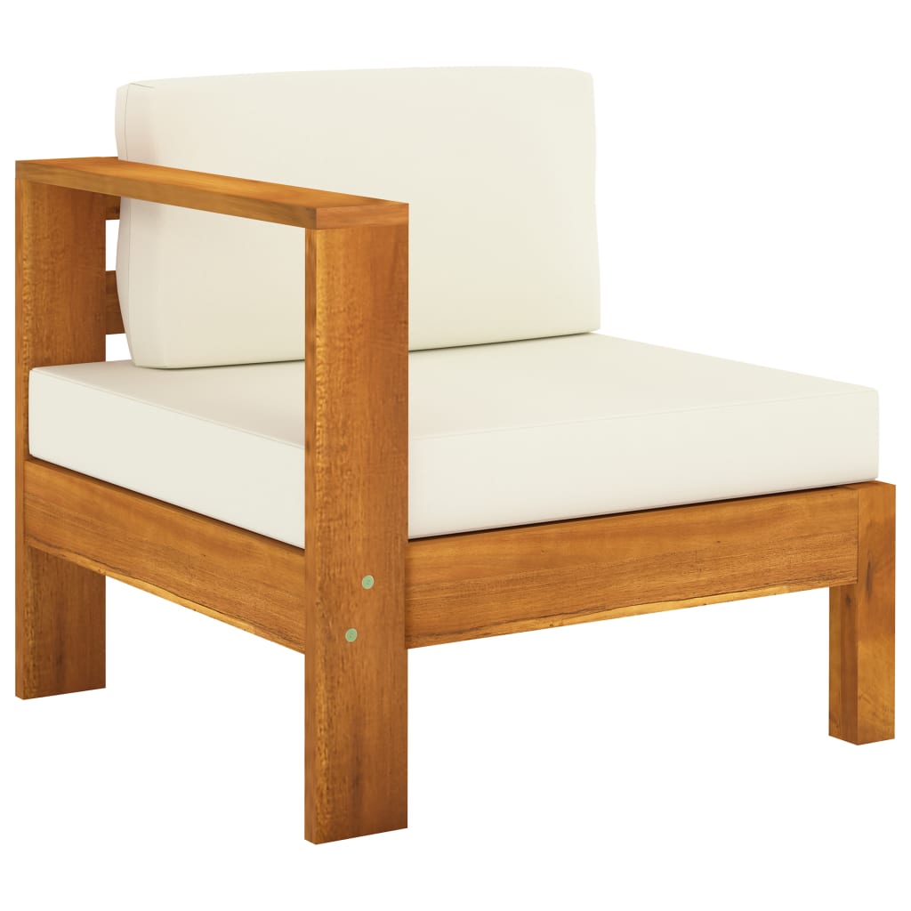 Divano Centrale Con 1 Bracciolo Bianco Crema Massello D'acacia