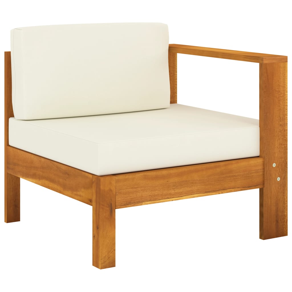 Divano Centrale Con 1 Bracciolo Bianco Crema Massello D'acacia