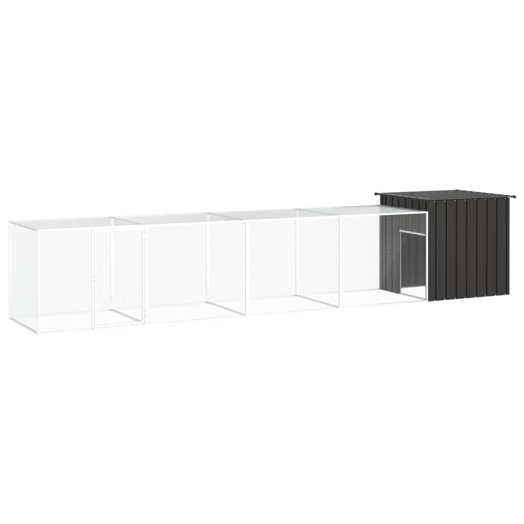 Gabbia Per Polli Antracite 500x91x100 Cm Acciaio Zincato