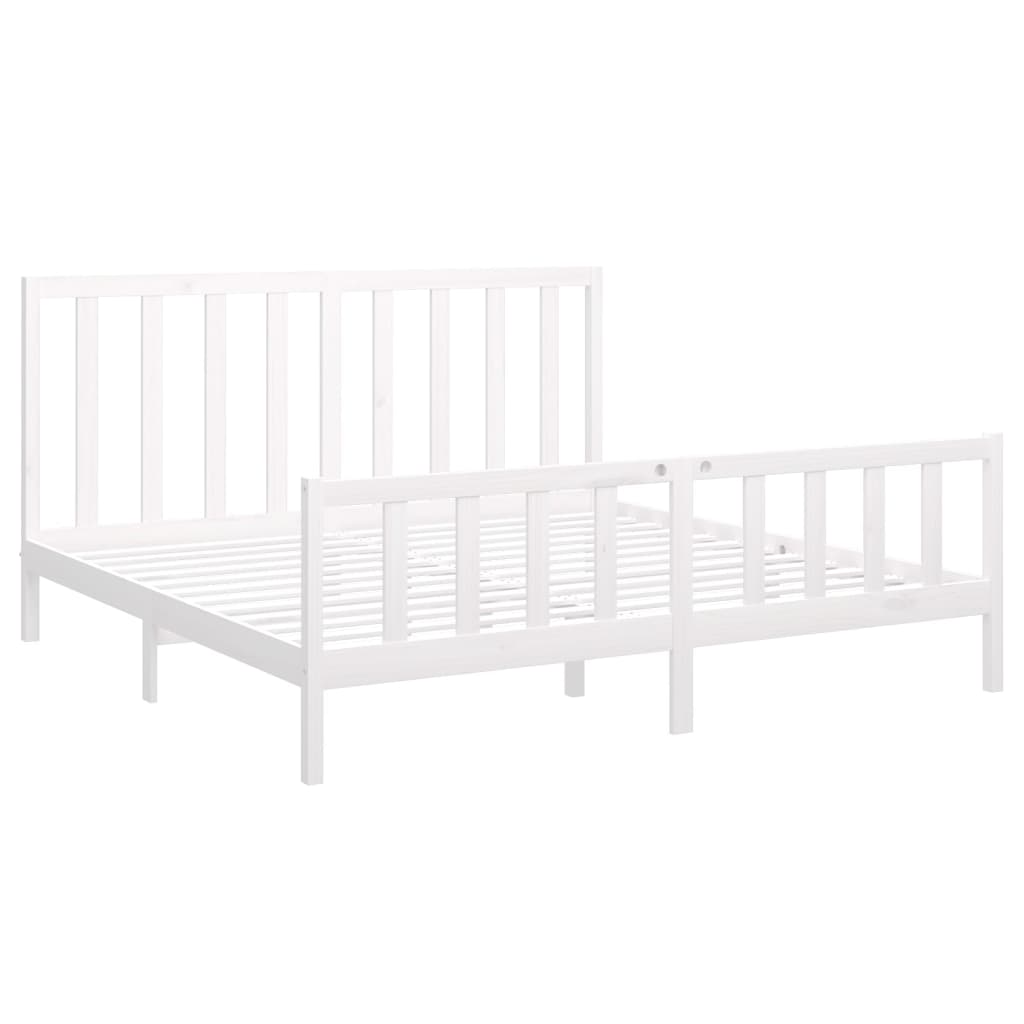 Giroletto Senza Materasso Bianco 200x200 Cm Legno Massello Pino - Image 4