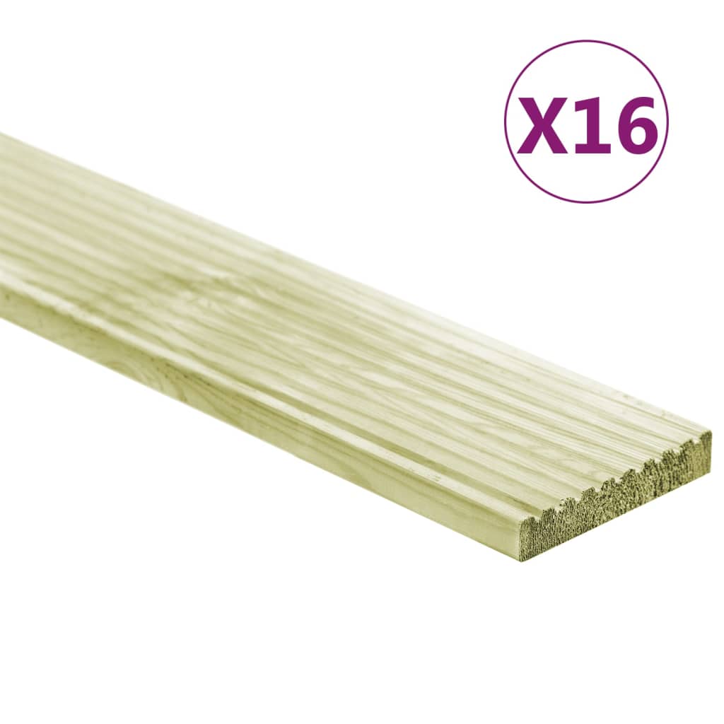 Tavole Pavimento 16pz 2,32 M² 1m Legno Massello Pino Impregnato