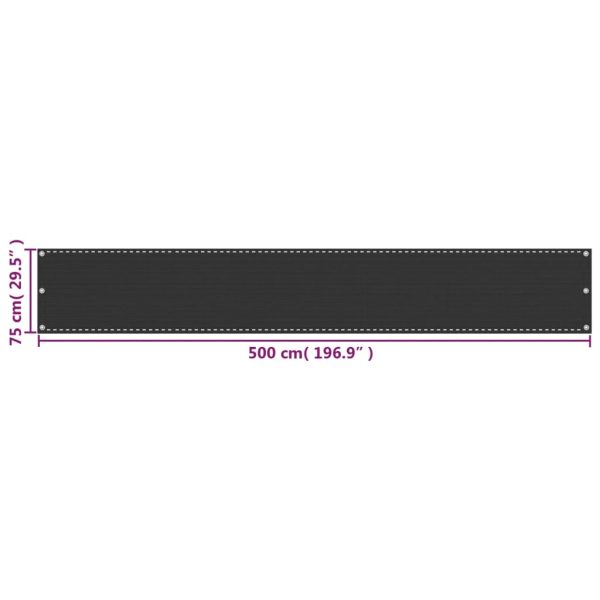 Paravento Da Balcone Hdpe 75x500 Cm Antracite - Image 5