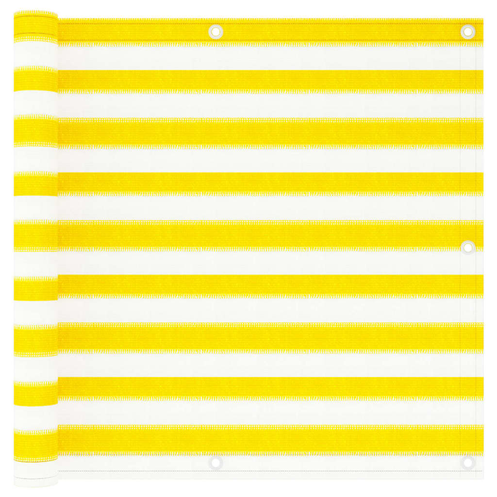 Paravento Da Balcone Giallo E Bianco 90x300 Cm In Hdpe