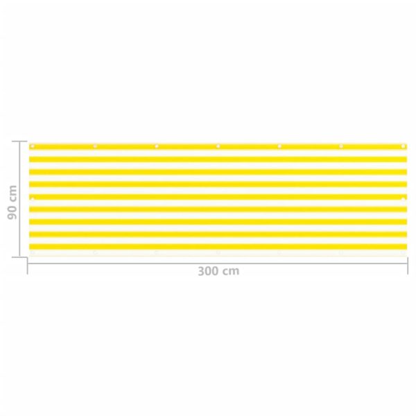 Paravento Da Balcone Giallo E Bianco 90x300 Cm In Hdpe - Image 5