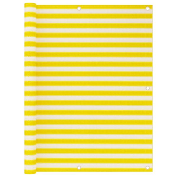 Paravento Da Balcone Giallo E Bianco 120x600 Cm In Hdpe