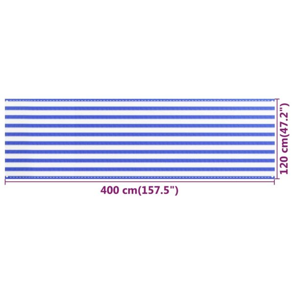 Paravento Da Balcone Blu E Bianco 120x400 Cm In Hdpe - Image 5