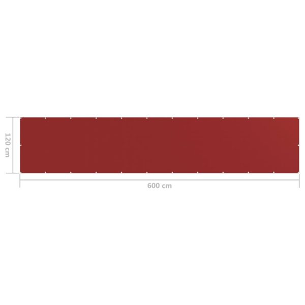 Paravento Da Balcone Rosso 120x600 Cm In Hdpe - Image 5