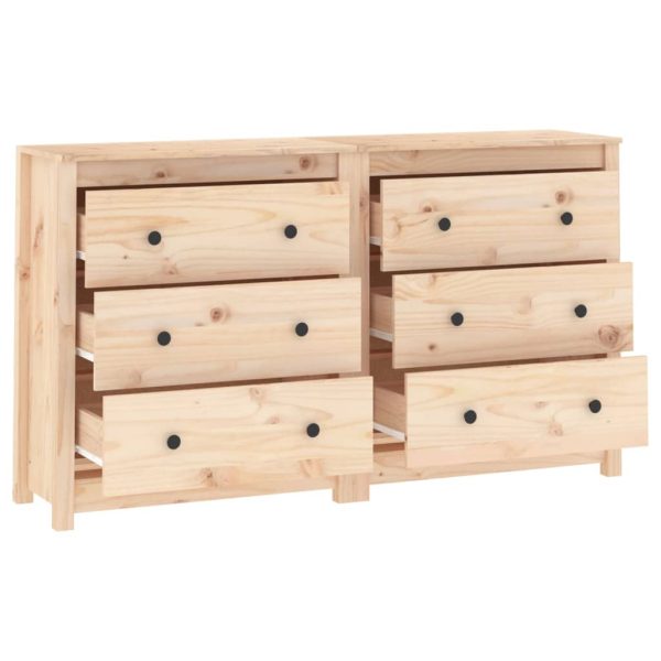 Credenza 140x35x80 Cm In Legno Massello Di Pino - Image 5