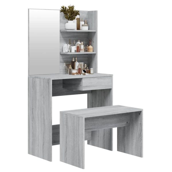 Set Tavolo Da Toeletta Grigio Sonoma 74,5x40x141 cm - Image 3