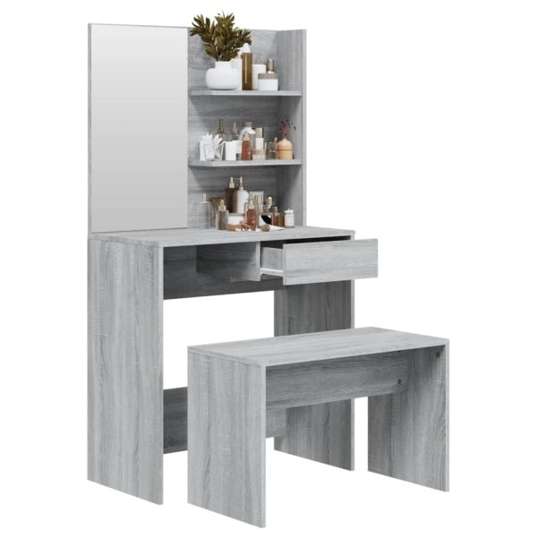 Set Tavolo Da Toeletta Grigio Sonoma 74,5x40x141 cm - Image 4