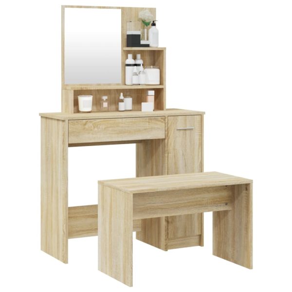 Set Tavolo Da Toeletta Rovere Sonoma 86,5x35x136 cm - Image 3
