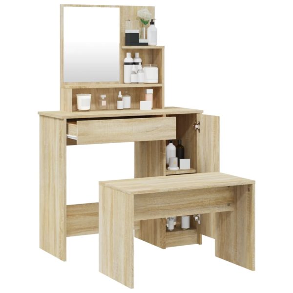 Set Tavolo Da Toeletta Rovere Sonoma 86,5x35x136 cm - Image 4
