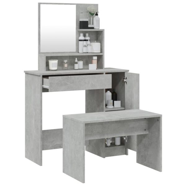 Set Tavolo Da Toeletta Grigio Cemento 86,5x35x136 cm - Image 4