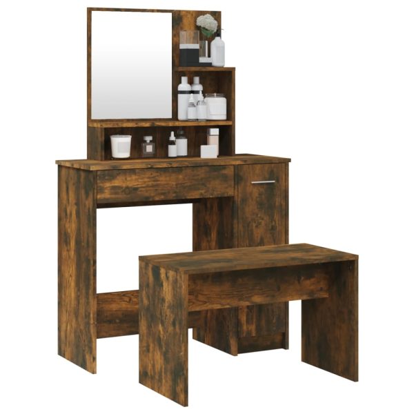 Set Tavolo Da Toeletta Rovere Fumo 86,5x35x136 cm - Image 3